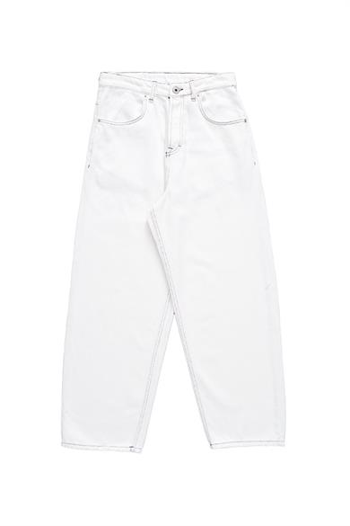Beyaz Beyaz Dikiş Detay GD Baggy Pantolon