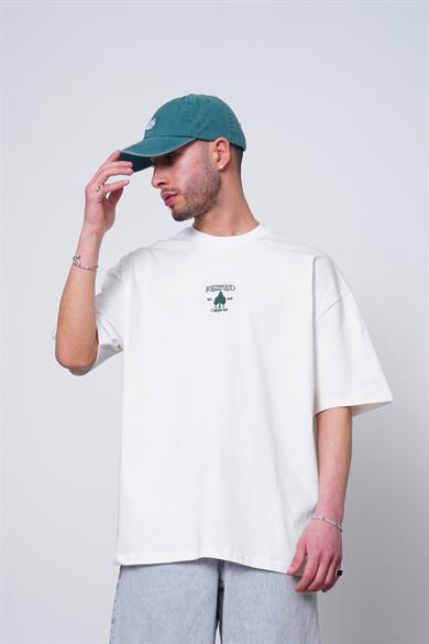 Beyaz Beyaz Redwood Nakış Detay PM Oversize Tişört
