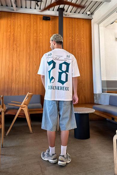 Beyaz Bloom28 PM Oversize Tişört