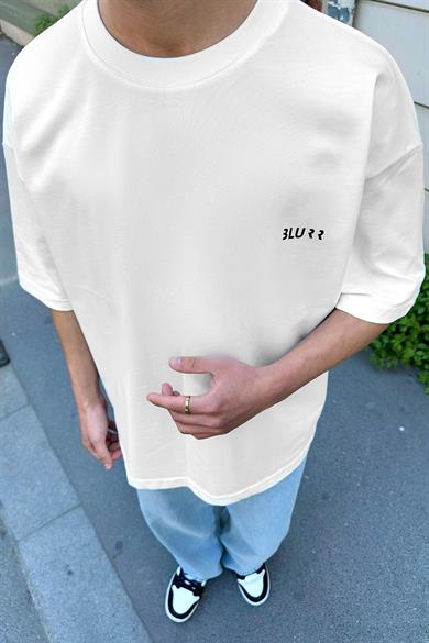 Beyaz Blurr OUTPLENTY PREMİUM Oversize Tişört