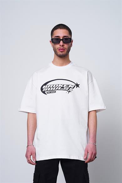 Beyaz Broken Souls PM Oversize Tişört