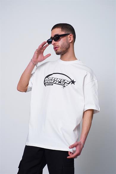 Beyaz Broken Souls PM Oversize Tişört