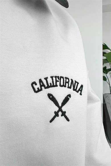 Beyaz California Polo Yaka OUTPLENTY PREMİUM Oversize Tişört