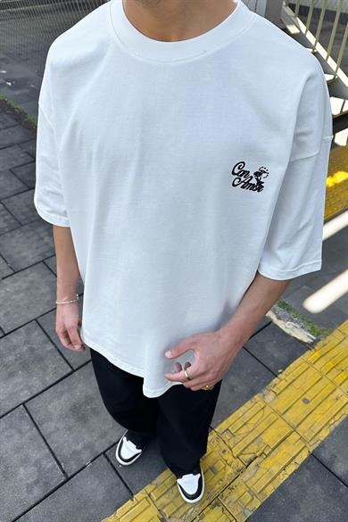 Beyaz Can Amor OUTPLENTY PREMİUM Oversize Tişört