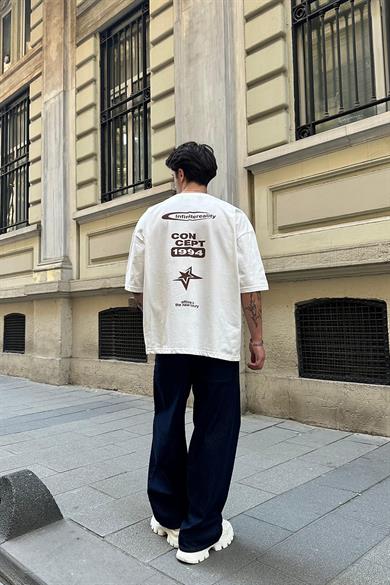 Beyaz Concept OUTPLENTY PREMİUM Oversize Tişört
