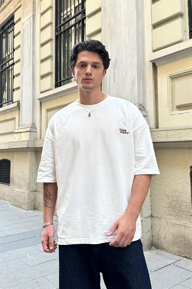 Beyaz Concept OUTPLENTY PREMİUM Oversize Tişört