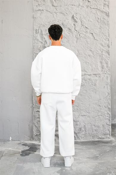 Beyaz Cozy Basic Oversize Sweat