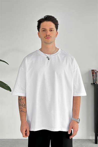 Beyaz Cozy Basic Oversize Tişört