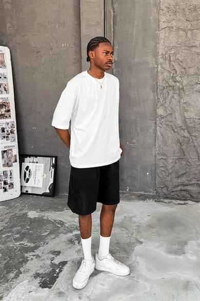 Beyaz Cozy Basic Oversize Tişört