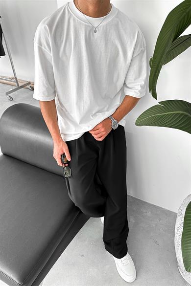 Beyaz Cozy Basic Oversize Tişört