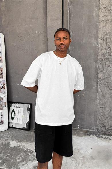 Beyaz Cozy Basic Oversize Tişört