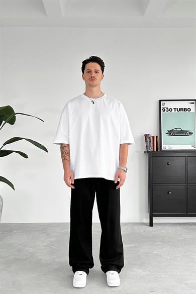 Beyaz Cozy Basic Oversize Tişört