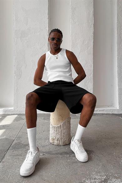 Beyaz Cozy Basic Tank Top Likralı Premium Fitilli Atlet