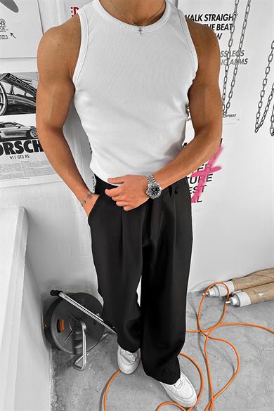 Beyaz Cozy Basic Tank Top Likralı Premium Fitilli Atlet