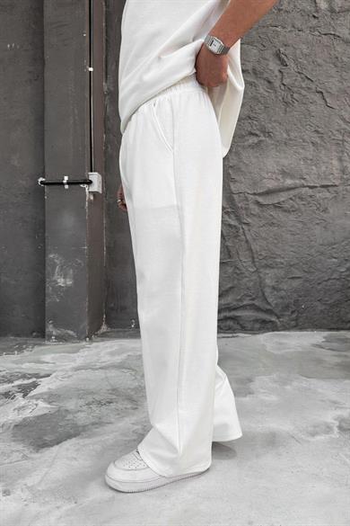 Beyaz Cozy Premium Basic Baggy Eşofman