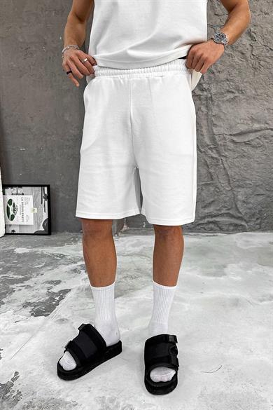 Beyaz Cozy Premium Basic Şort