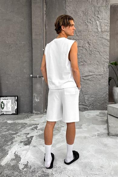 Beyaz Cozy Premium Basic Şort