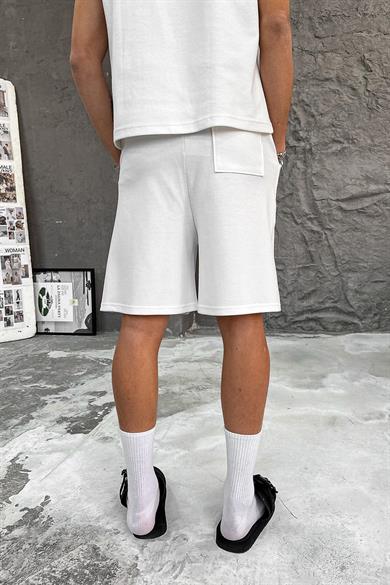 Beyaz Cozy Premium Basic Şort