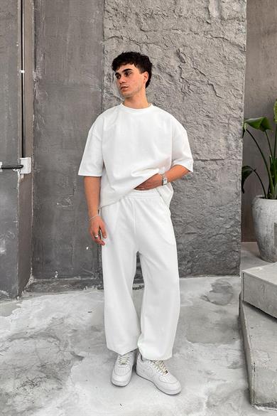 Beyaz Cozy Premium Oversize Tişört