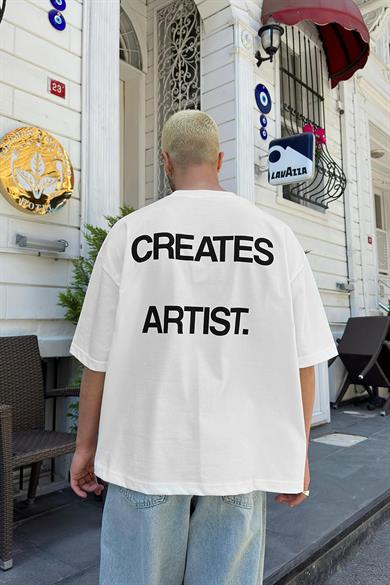 Beyaz Creates Artist OUTPLENTY PREMİUM Oversize Tişört