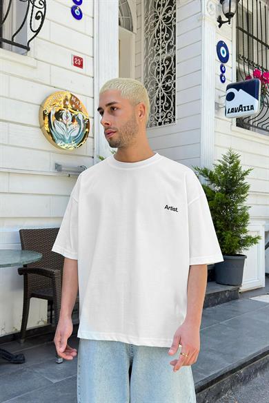 Beyaz Creates Artist OUTPLENTY PREMİUM Oversize Tişört