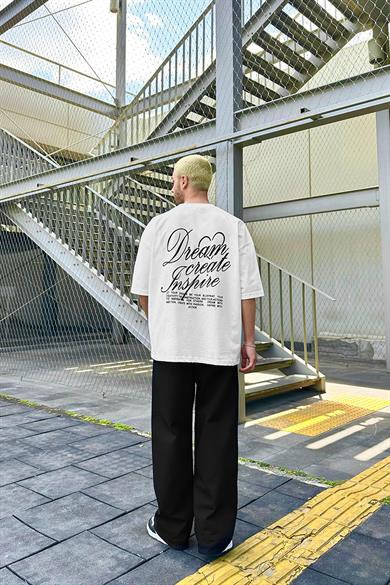 Beyaz Dream İnspire OUTPLENTY PREMİUM Oversize Tişört