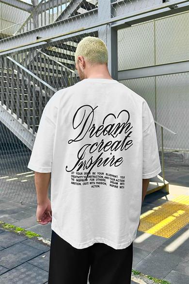 Beyaz Dream İnspire OUTPLENTY PREMİUM Oversize Tişört