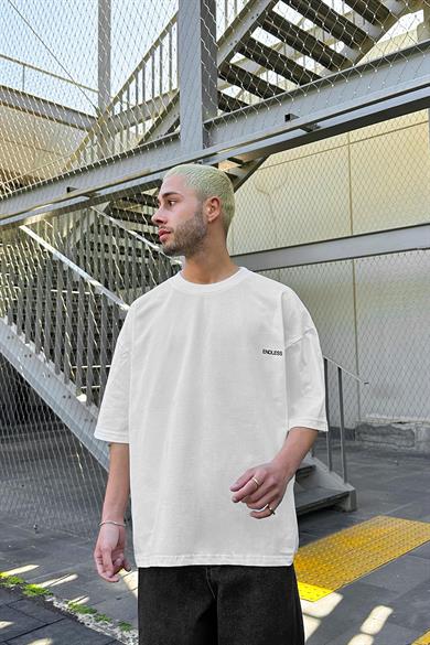 Beyaz Endless OUTPLENTY PREMİUM Oversize Tişört