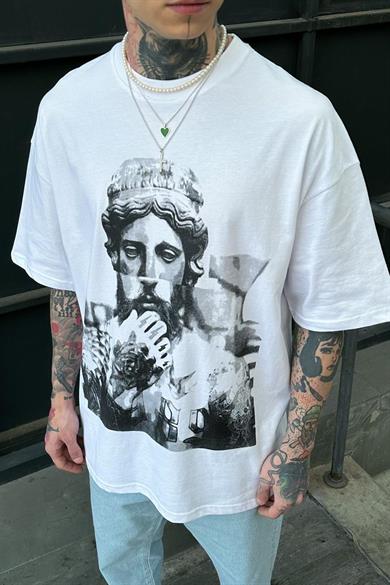 Beyaz H89 Oversize Tişört