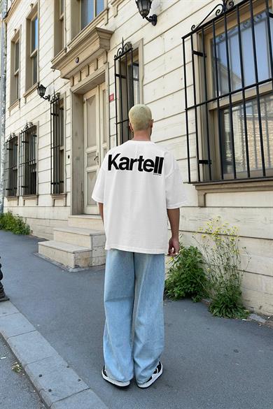 Beyaz Kartell OUTPLENTY PREMİUM Oversize Tişört