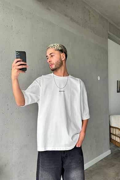 Beyaz Kartell OUTPLENTY PREMİUM Oversize Tişört