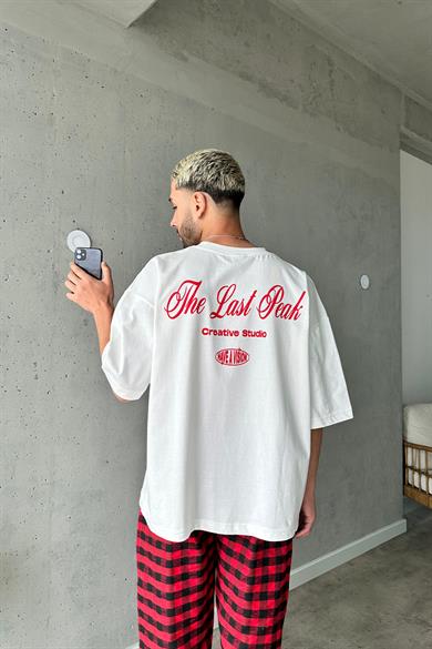 Beyaz Last Peak OUTPLENTY PREMİUM Oversize Tişört