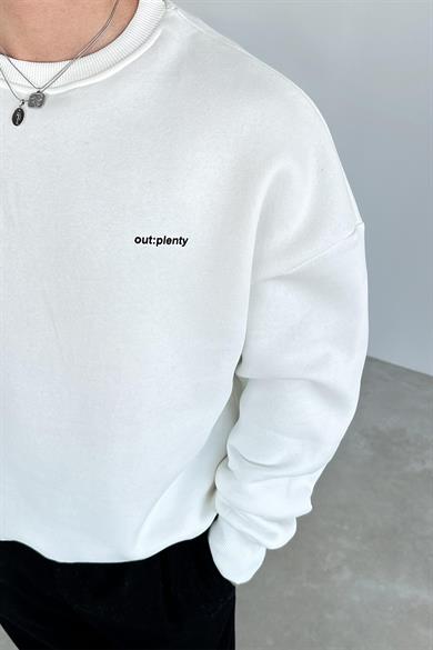 Beyaz Minimalism Oversize Sweatshirt