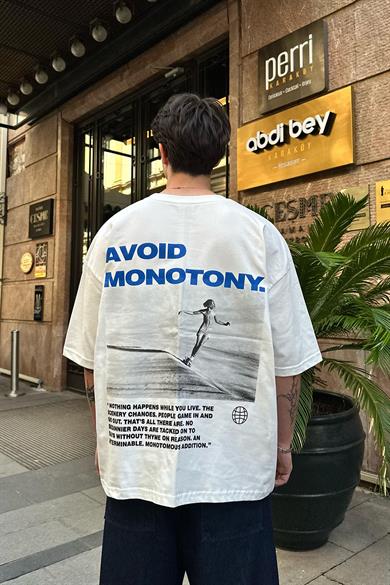 Beyaz Monotony OUTPLENTY PREMİUM Oversize