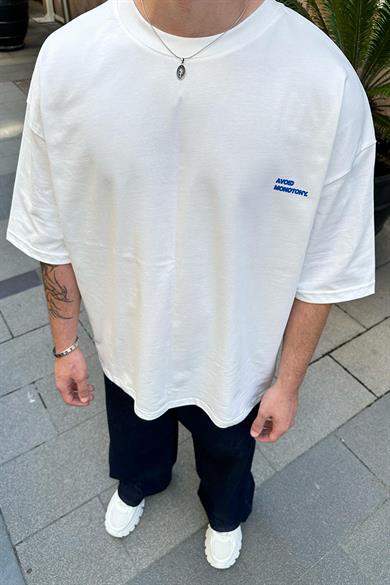 Beyaz Monotony OUTPLENTY PREMİUM Oversize