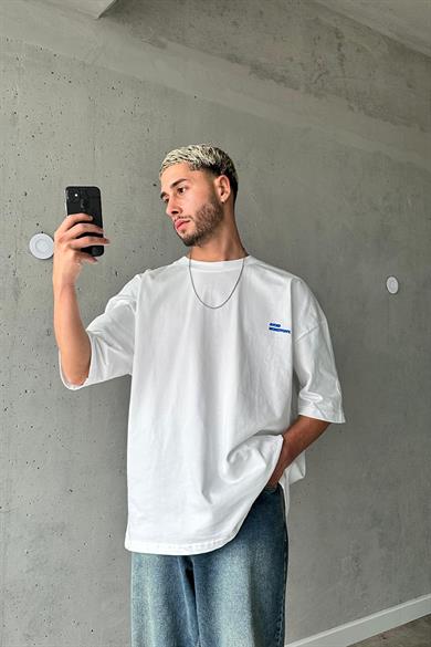 Beyaz Monotony OUTPLENTY PREMİUM Oversize Tişört