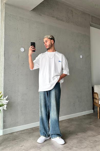 Beyaz Monotony OUTPLENTY PREMİUM Oversize Tişört