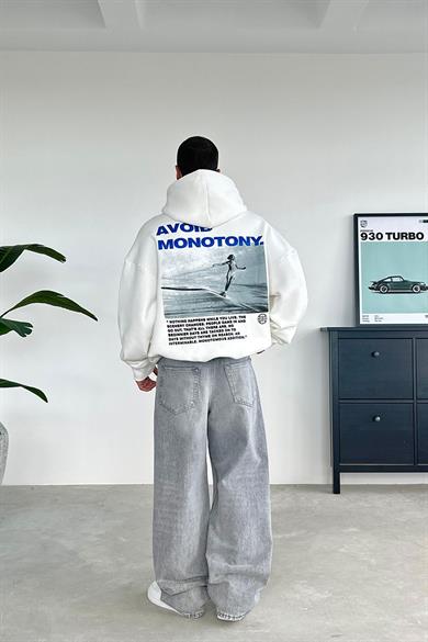 Beyaz Monotony Oversize Sweatshirt