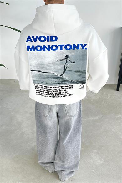 Beyaz Monotony Oversize Sweatshirt