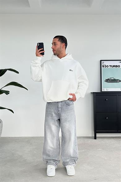Beyaz Monotony Oversize Sweatshirt