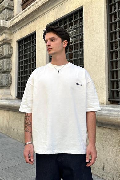 Beyaz Morocco OUTPLENTY PREMİUM Oversize Tişört