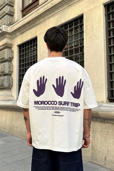Beyaz Morocco OUTPLENTY PREMİUM Oversize Tişört