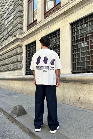 Beyaz Morocco OUTPLENTY PREMİUM Oversize Tişört