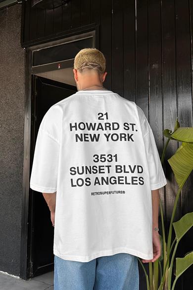 Beyaz New York OUTPLENTY PREMİUM Oversize Tişört