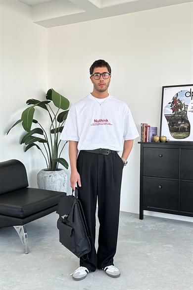 Beyaz Nothink Oversize Tişört