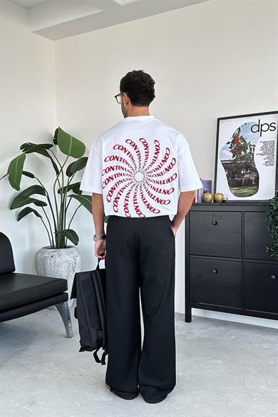Beyaz Nothink Oversize Tişört