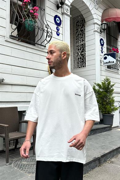 Beyaz Racing Club OUTPLENTY PREMİUM Oversize Tişört