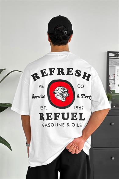 Beyaz Refresh Oversize Tişört