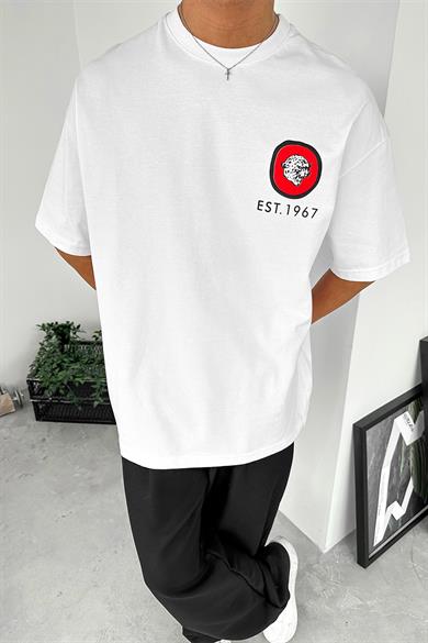 Beyaz Refresh Oversize Tişört