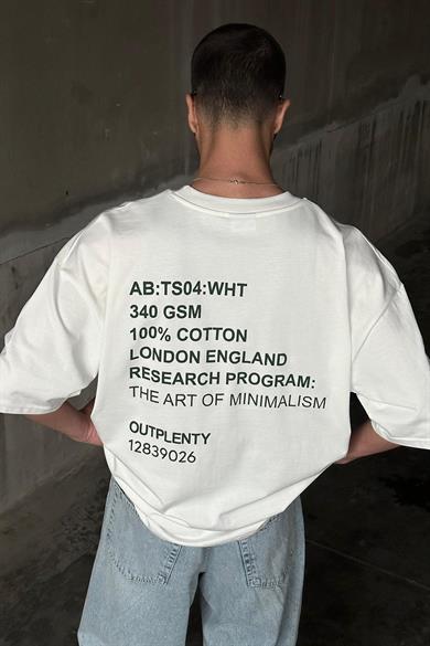 Beyaz Research OUTPLENTY PREMİUM Oversize Tişört